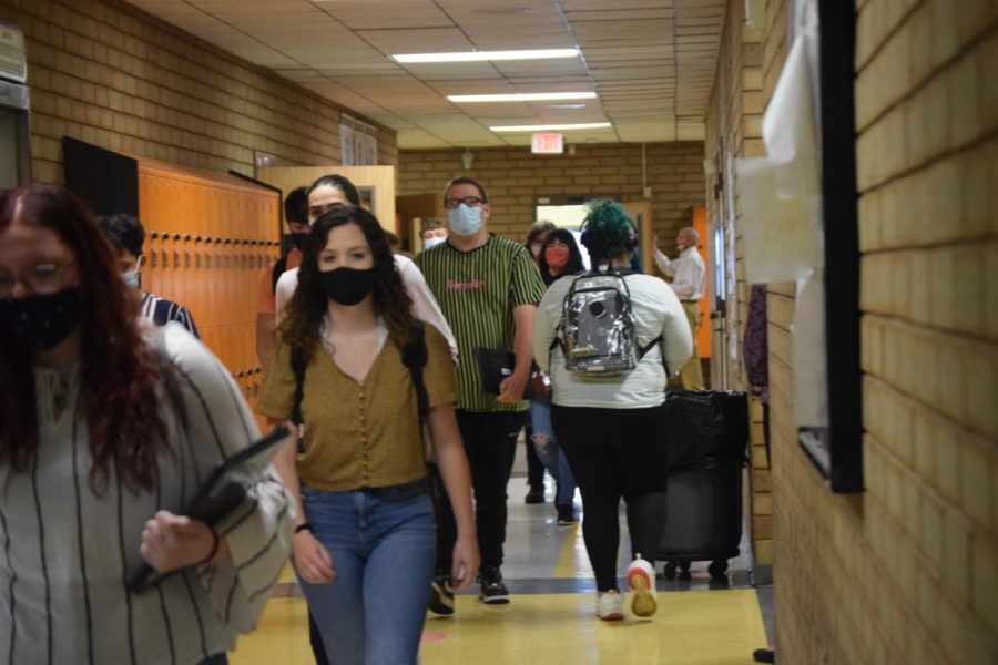 The hallways are crowded again now that everyone is back to a regular fulltime schedule.