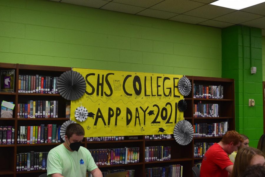 Admissions Counselors were on hand in the media center to help students on College Ap Day.