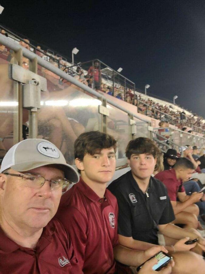 Arber Lekani enjoys a Gamecock football game.