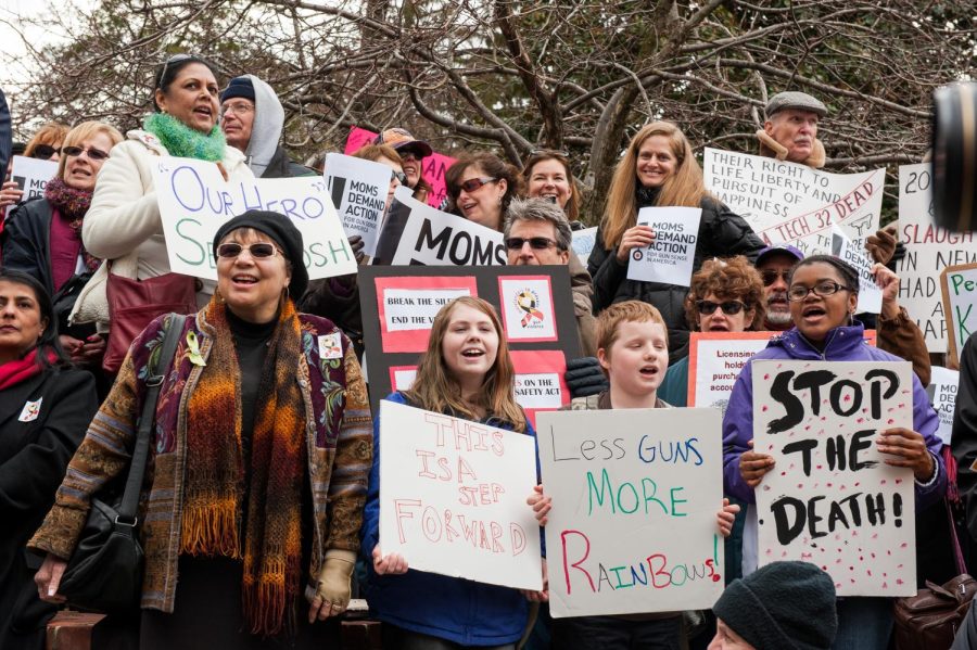 People in Annapolis, Maryland, rally against gun violence.