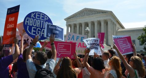 Roe v. Wade has been threatened since it first passed in 1973. Here, protestors chant about saving the law at a Supreme Court rally on June 27, 2016.