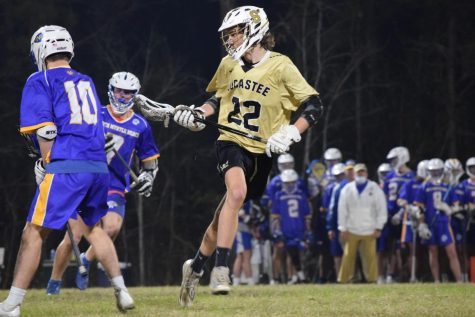 John Dozier (11) gets open for a pass after clearing the field, stealing the ball from North Myrtle Beach. 