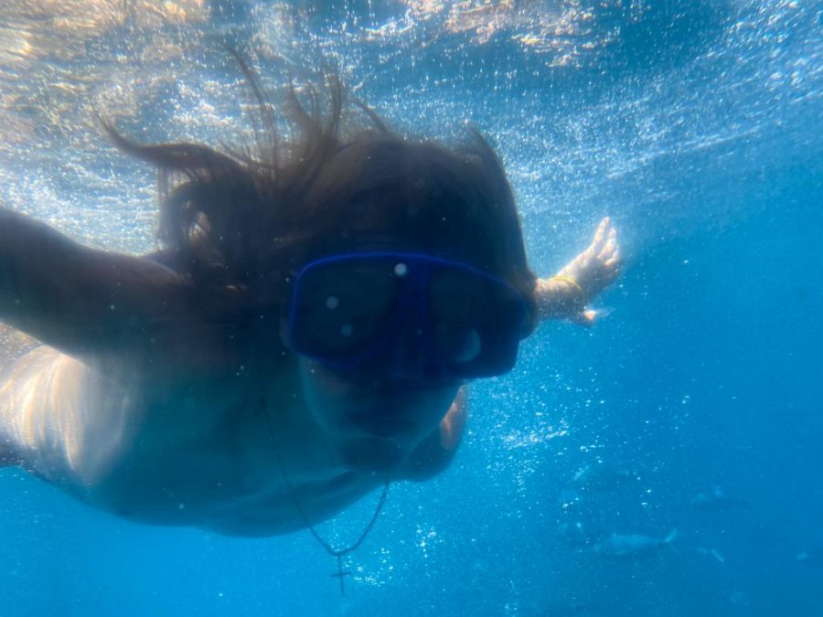 Senior Peter Fechete goes scuba diving in Roses, Spain.