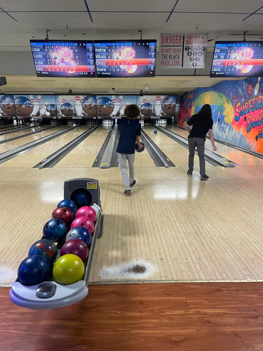 Bowling Club members play a game at Surfside Bowling Center.
